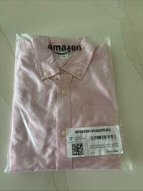 Amazon Essentials Men’s Pink Oxford Button-Down Shirt